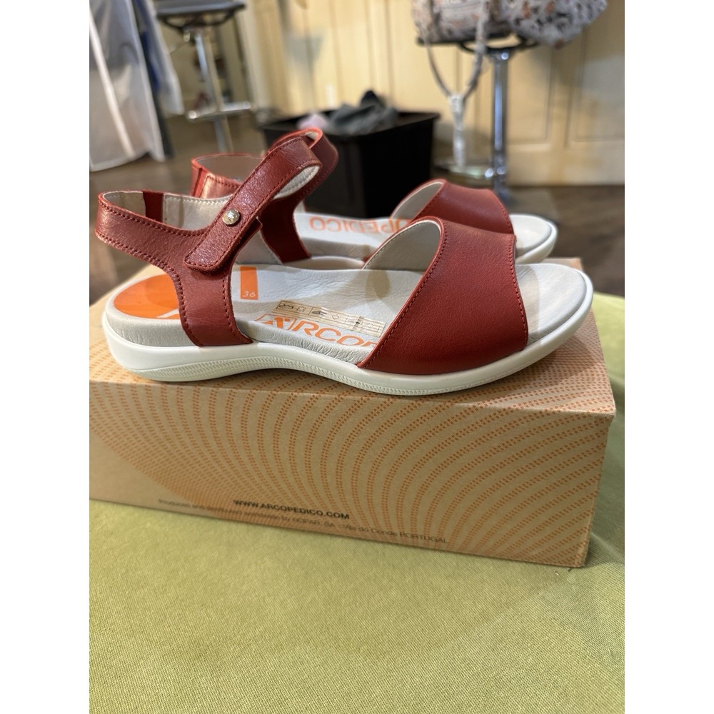 Arcopedico Women's Rapa‎ Nui Sandal Red Size 36 US 5.5-6 Comfort - Picture 4 of 9